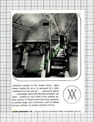 Vickers Viking Aeroplane Small Advert - 1947 Cutting