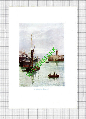 Ramsgate Harbour Kent - c.1916 Small Antique Print