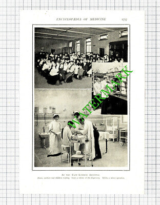 East London Hospital Internal Scenes - c.1914 Book Print