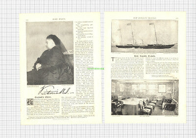 8858) Queen Victoria The Victoria And Albert Yacht - 1896 Article