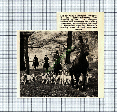 C2601) Andy Fairnington Exmoor Foxhounds Hosegood Simonsbath - 1969 Cutting