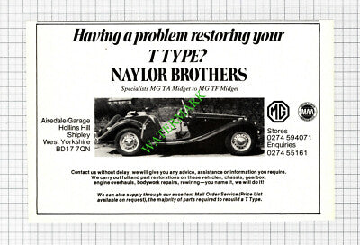 Naylor Brothers Airedale Garage Shipley Yorkshire Advert - 1977 Cutting