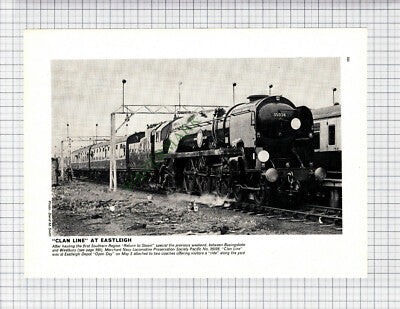 9143) Merchant Navy Railway Locomotive CLAN LINE Eastleigh Depot - 1974 Cutting