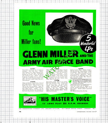 Glenn Miller and the Army Air Force Band HMV Records Advert - 1956 Cutting