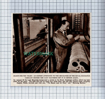 C4942) Royal Exchange Carillon Repaired - 1950 Clip