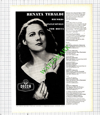 Renata Tebaldi Decca Records Advert - 1956 Cutting
