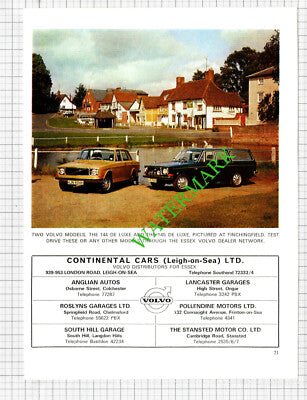 Volvo Car Advert Finchingfield Essex - 1971 Cutting