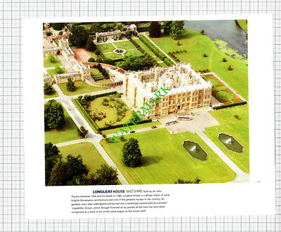 Longleat House Wiltshire Aerial View - c.1990s Cutting / Print