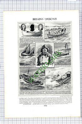 Britain's Lifeboats - c.1930s Cutting / Print