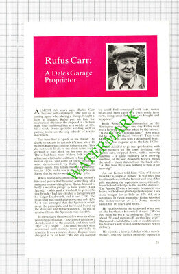 Rufus Carr Dales Garage Proprietor Blacko Nelson - 1982 Article