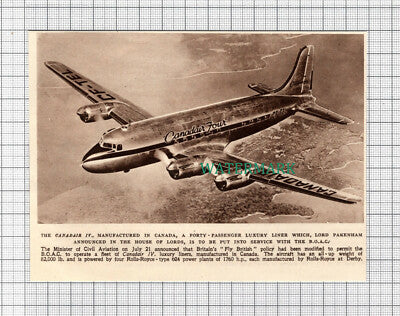 C2755) The BOAC Canadair IV Luxury Liner Aeroplane -1948 Clip