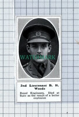 C4802) 2nd Lt B H Woods Royal Engineers Suez - 1915 SMALL Clip