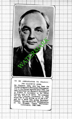 Sir Gladwyn Jebb - 1953 Small Cutting