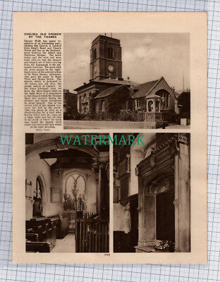 (8744) Chelsea Old Church Cheyne Walk London - c.1925 Book Print