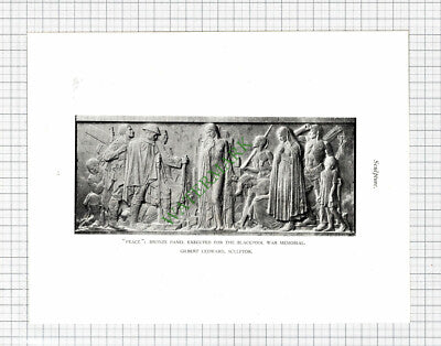 Exeter War Memorial John Angel / Blackpool Gilbert Ledward - 1925 Cutting/Print