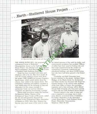 Dr Raymond Stirling Stuart Bexton Westonbirt Earth-Sheltered House 1985 Article