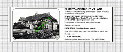 Pirbright Village Surrey House Sale Advert - 1980 Cutting