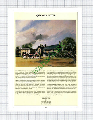 Quy Mill Hotel Cambridgeshire Advert - 1992 Cutting