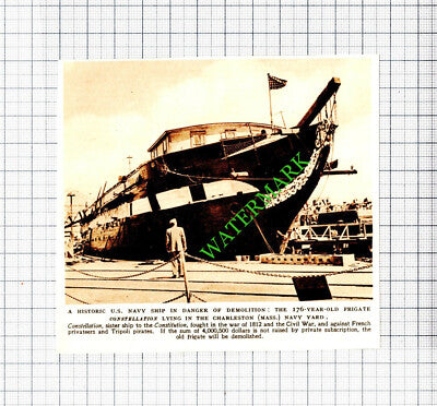 CONSTELLATION Ship Charleston Massachusetts USA - 1953 Cutting