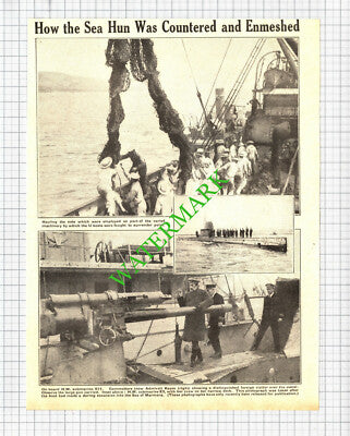 HM Submarine E11 Admiral Keyes World War One WW1 - 1918 Cutting / Print