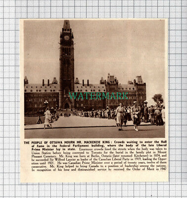 C3575) Mr Mackenzie King Mourners Ottawa Canada - 1950 Clip