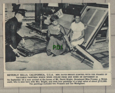 C1413) David Bright Stolen Paintings Miss Prosser Beverley Hills USA - 1961 Clip