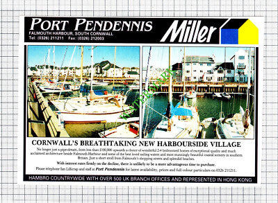 Eaton Square Belgravia London SW1 / Port Pendennis Cornwall Advert -1991 Cutting