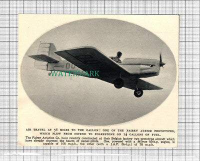 C2900) Fairey Aviation Co Fairey Junior Prototype Low Fuel Aircraft - 1948