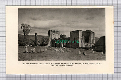 C5376) Llanthony Priory Church Ruins - 1938 Cutting