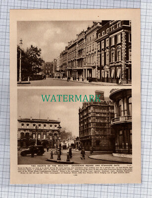 (8739) Grosvenor Square Stanhope Gate London - c.1925 Book Print