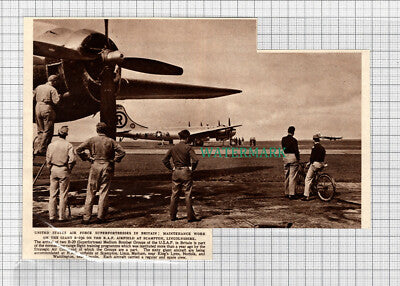 C2766) RAF Airfield Scampton Lincolnshire US Air Force B-29s - 1948 Clipping