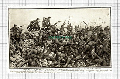 C5595) Irish Troops Guillemont World War One - c.1917 Cutting