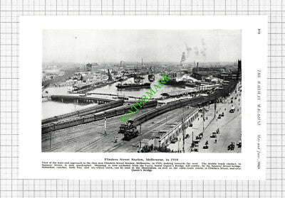 Flinders Street Station Melbourne Australia - 1943 Cutting / Print