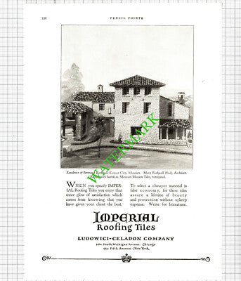 Ludowici-Celadon Chicago Bertrand Rockwell Kansas Advert -1926 Cutting / Print