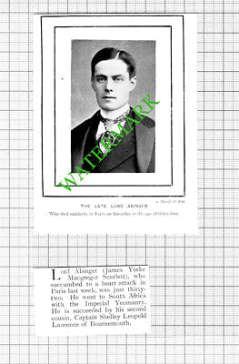 Lord Abinger James Yorke Macgregor Scarlett - 1903 2-Part Cutting