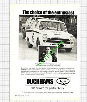 Duckhams Oil Vince Woodman Bristol Advert - 1968 Cutting