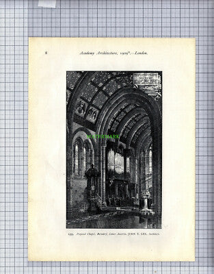 7431) Hexham Abbey Temple Moore Chapel Berndorf Austria John T Lee - 1909 Print