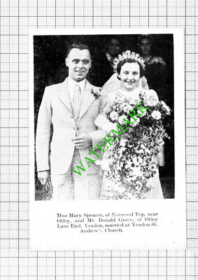 Mabel Hitch Otley John Jarvis Rawdon / Donald Grace Yeadon - 1938 Cutting