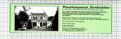 Wheathampstead Hertfordshire House Sale Advert - 1988 Cutting