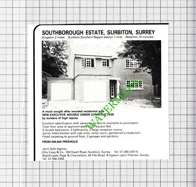 Southborough Estate Surbiton Surrey House Sale Advert - 1980 Cutting
