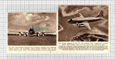 C3188) The Vickers Viscount Turbo Prop Aeroplane Plane - 1948 Cutting