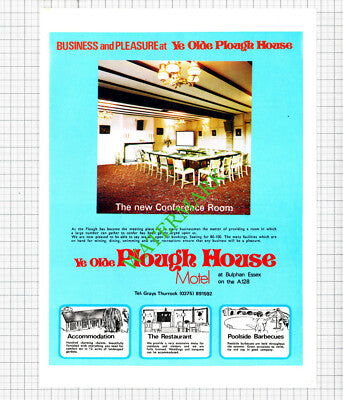 Ye Olde Plough House Motel Bulphan Essex Advert - 1974 Cutting