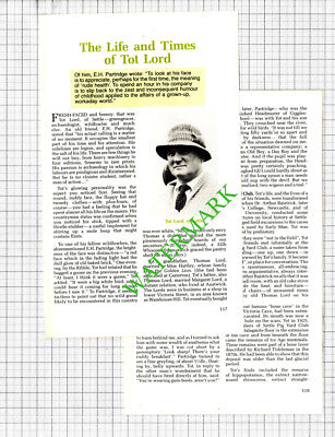 Tot Lord Settle Yorkshire - 1986 Article