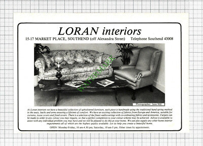 Loran Interiors Southend Essex Advert - 1983 Cutting