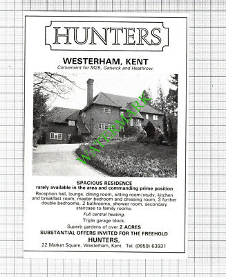 Westerham Kent Sale Advert - 1988 Cutting