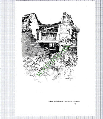 9504) Lower Boddington Northamptonshire - 1980s Print / Cutting