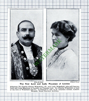 Alderman Sir Charles Cheers Wakefield Mayor Of London Cheapside - 1915 Cutting