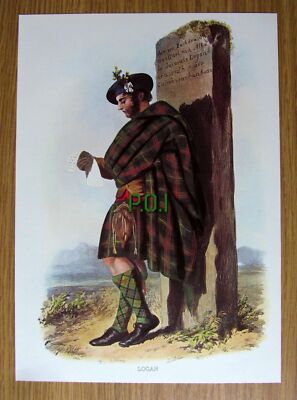 (X57) Scottish Clans Tartans - LOGAN Book Print / Cutting
