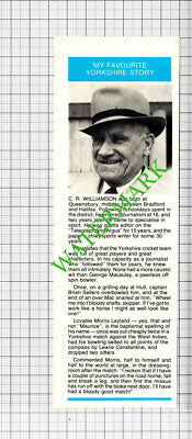 C R Williamson Queensbury Yorkshire - 1985 Cutting