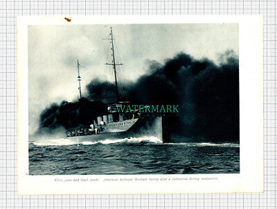 X1223) American Destroyer Ship BENHAM World War 1 c.1918 Print / Cutting